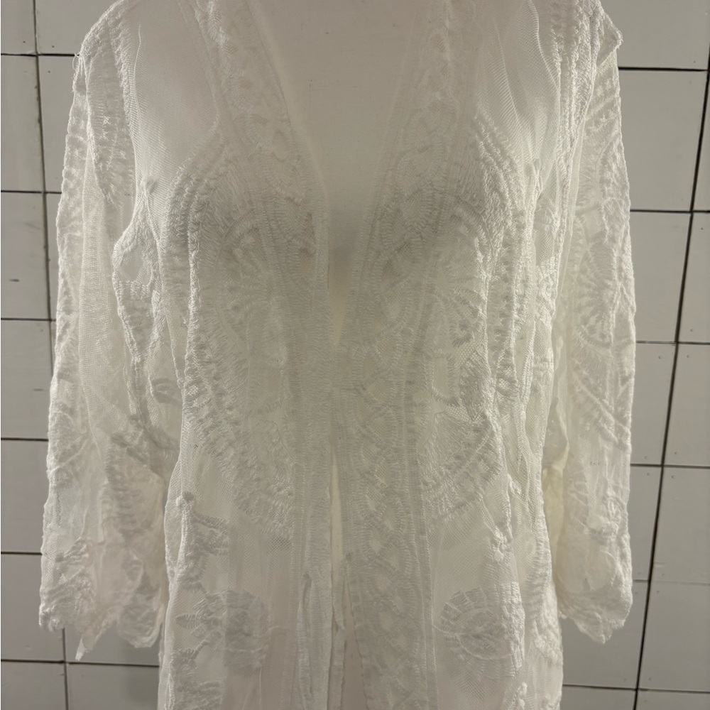 Elegant White Lace bathing suit cover